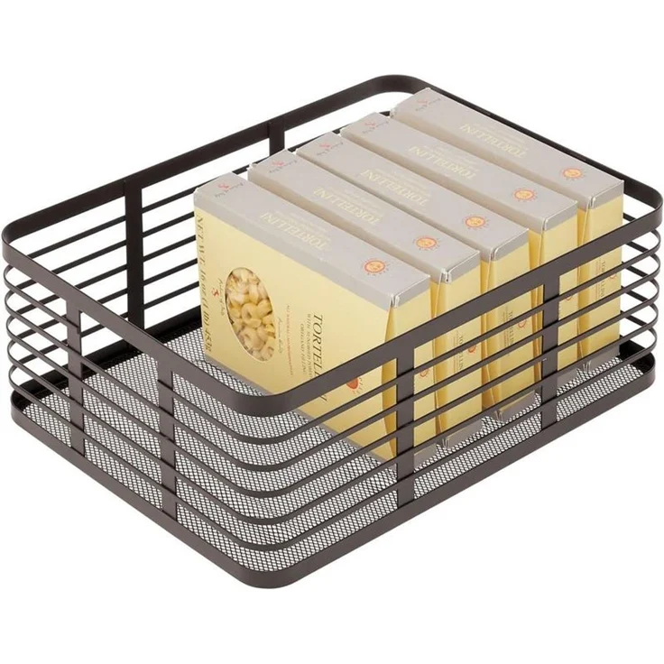 mDesign Drahtkorb Gitterbox Aufbewahrung Organizer 3er Set Metall Bronze – Bild 8