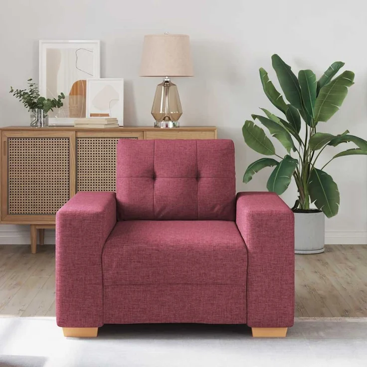 vidaXL Sofa-Sessel Weinrot 100x78x80 cm Stoff 4105061 – Bild 3