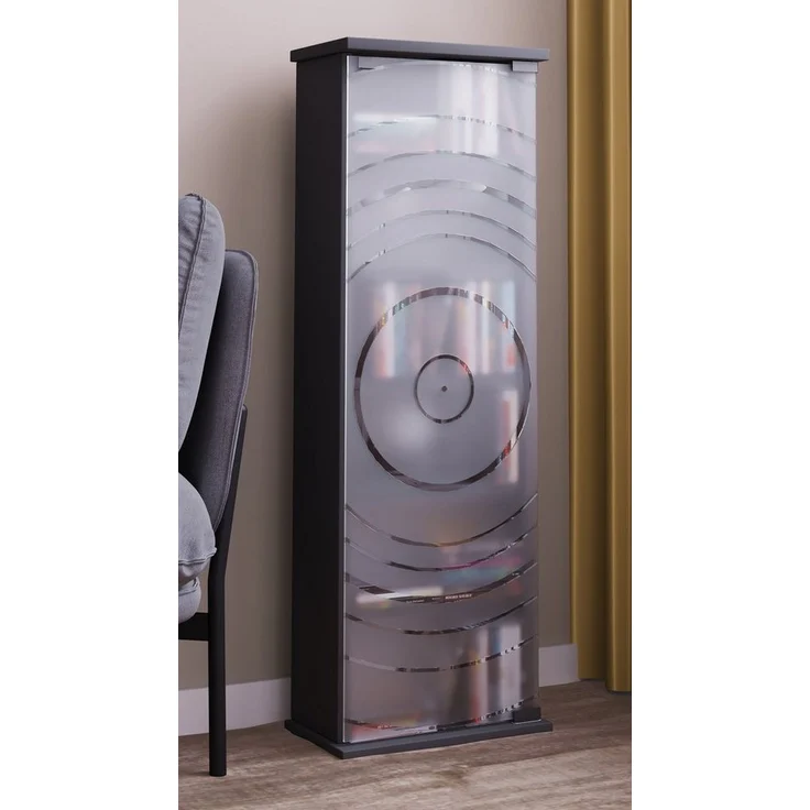 VCM CD / DVD Media Regal Tilano 920086 Anthrazit H. 92 x B. 31 x T. 18 cm – Bild 1