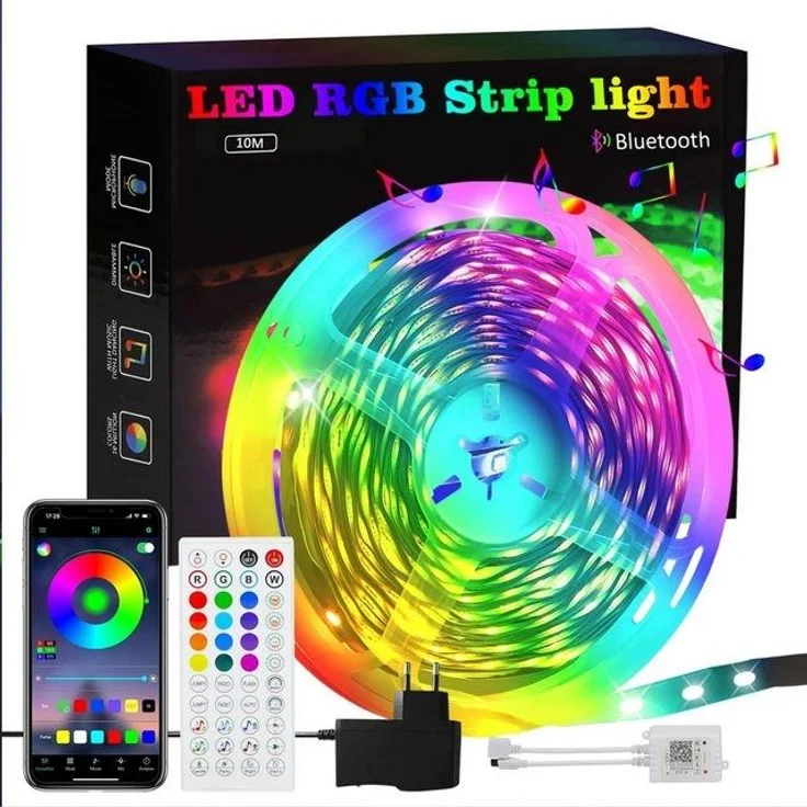 Nettlife LED Stripe Selbstklebend RGB Streifen 10/20/30m APP Steuerung Lichtband, für Schlafzimmer Flur Wohnzimmer TV Hintergrund Kleiderschrank – Bild 4