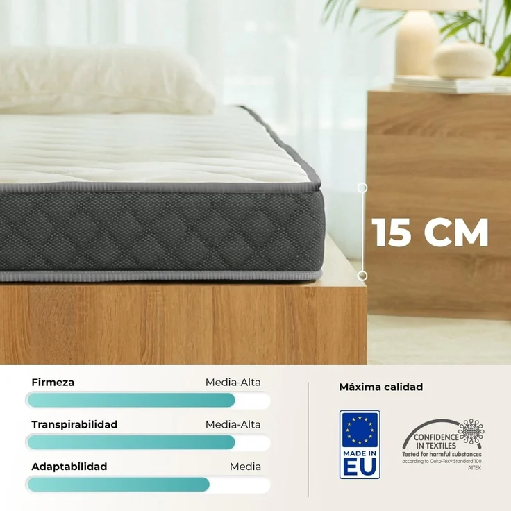 Don descanso Mulhacen Matratze für Nestbett, Memory-Schaum, 120x190 cm – Bild 7