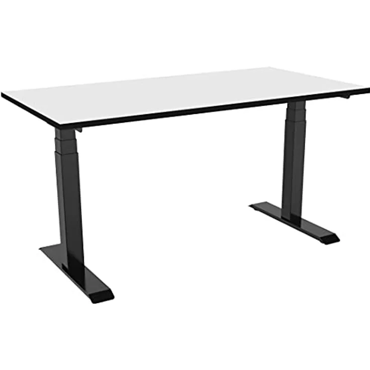 celexon Professional eAdjust-58123, elektrisch höhenverstellbarer Schreibtisch schwarz mit HPL Tischplatte 175 x 75 cm, Dual-Motor, 3 speicherbare Höhenpositionen, Anti-Kollisionsfunktion