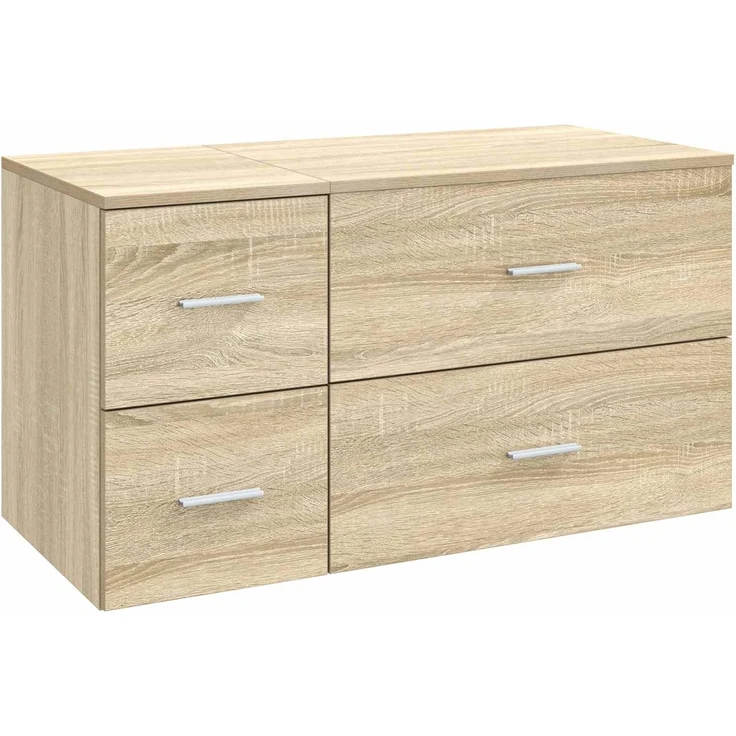 vidaXL Badezimmerschrank-Set 2 stk. Sonoma-Eiche 92,5 x 44,5 x 50 cm 3404018 – Bild 2
