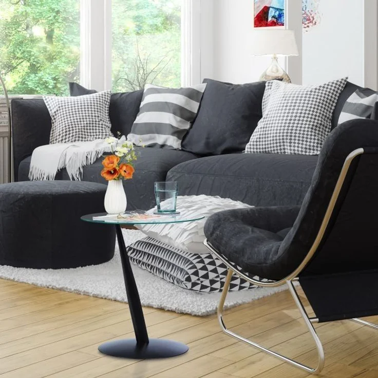 Schwarzer Beistelltisch aus Glas – Bild 2