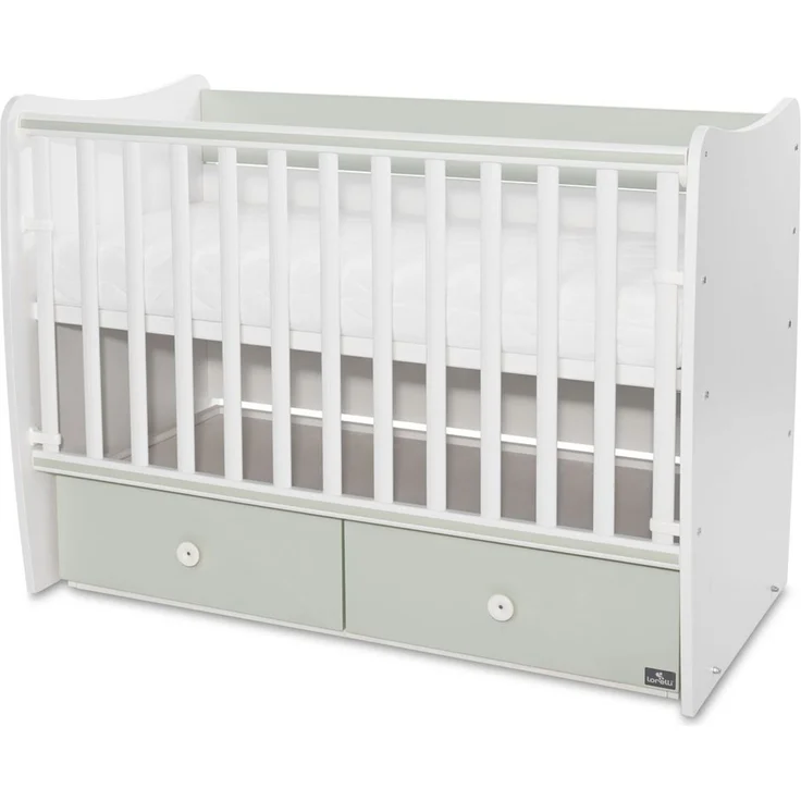 Lorelli Babybett MATRIX NEW Kinderbett 120 x 60 cm, 2 Ebenen, 2 Schubladen grün – Bild 2