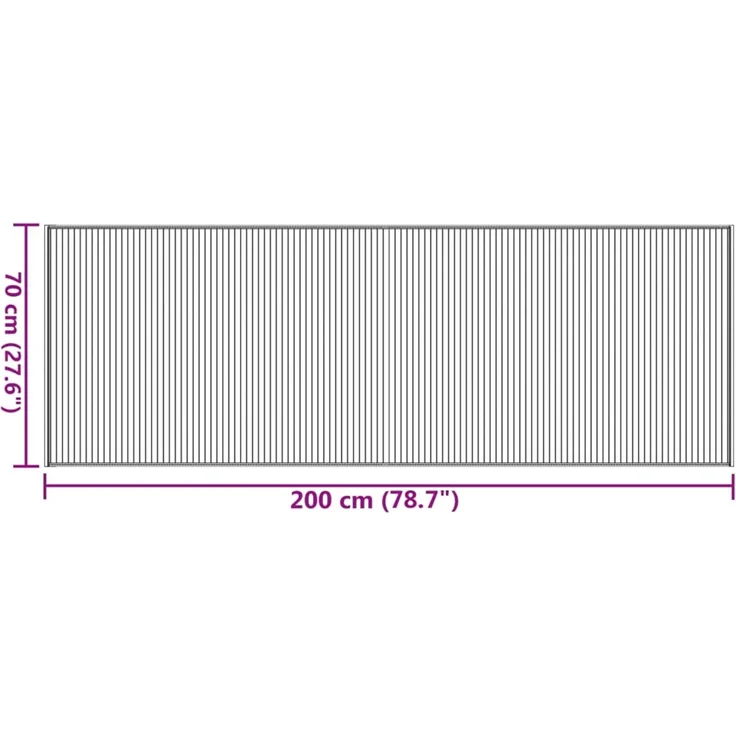 vidaXL Teppich Rechteckig Braun 70x200 cm Bambus 376872 – Bild 7