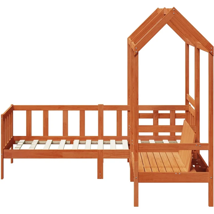vidaXL Tagesbett Set 3 pcs Wachsbraun Massives Kiefernholz 3422779 – Bild 7