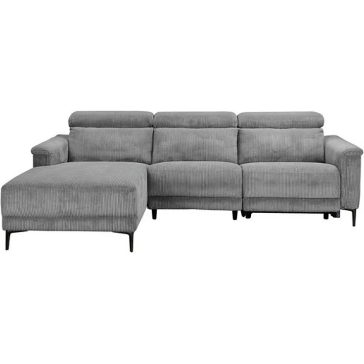 Places of Style Ecksofa Lund in Cord, L-Form, 261 cm, mit manueller, o. elektrischer Relaxfunktion, USB, Kopfteilverstellung – Bild 4