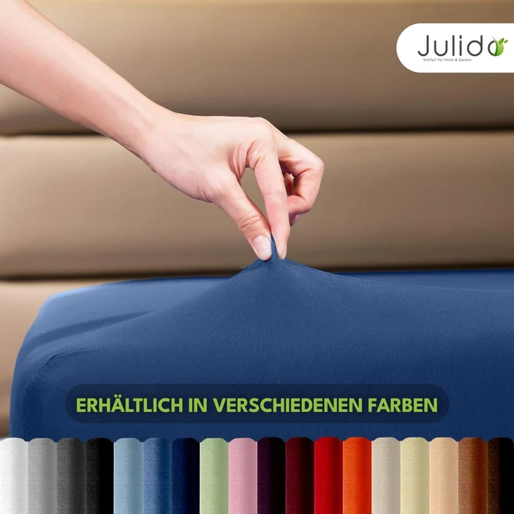 Jersey Spannbettlaken 180-200x200cm 100% Baumwolle Marine – Bild 9