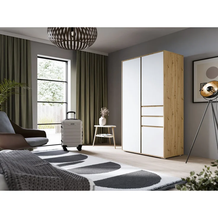 Falun Kleiderschrank 2-türig in weiß – Bild 5