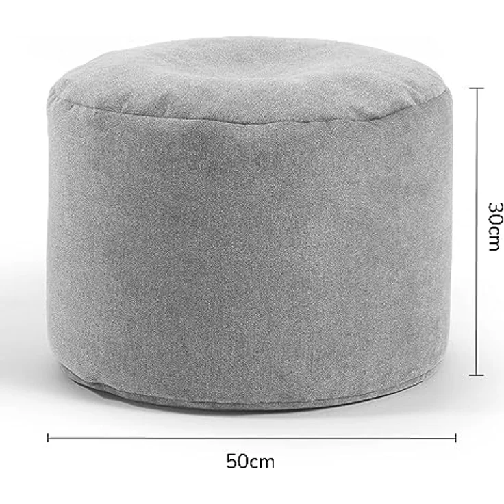 mokebo Pouf Der Ruhepouf (rund und aus Webstoff), Sitz-Hocker, Bodenkissen, Fußhocker, Hocker, Sitzkissen in Grau – Bild 7