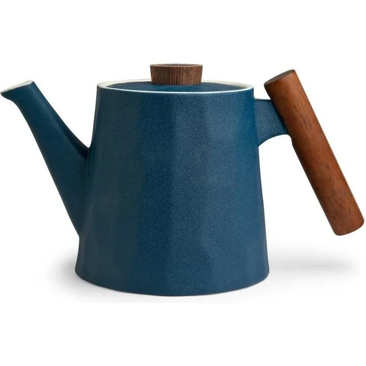 TeaLogic Teekanne Blu mit Holzgriff 1,2 L Porzellan, (1-St)