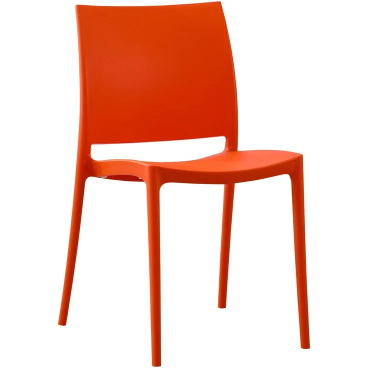 CLP Gartenstuhl Meton mit Lehne stapelbar wetterfest UV-beständig bis 150 kg,orange – Bild 1