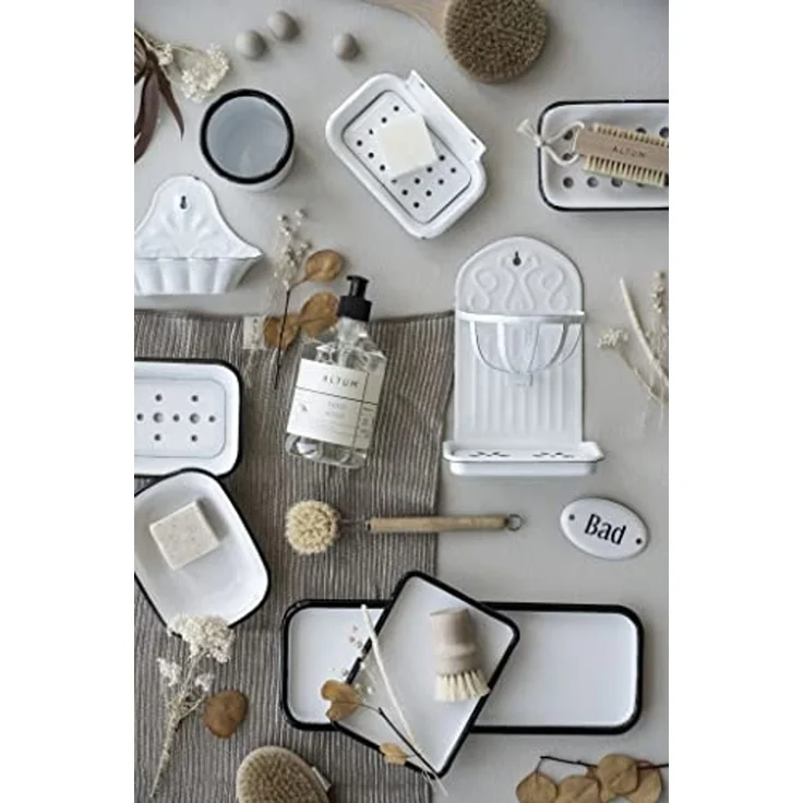 Ib Laursen - Seifenschale 2-teilig mit Ablaufeinlage Emaille Weiß 0407-11 – Bild 2