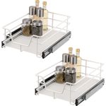 Teleskopschubladen 2er Set - für 40 cm Schrank mit Einlegeboden, aus Metall, (Weiß)