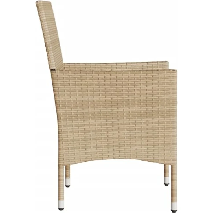 vidaXL Gartenstühle mit Kissen 2 Stk. Beige Poly Rattan 368113 – Bild 8