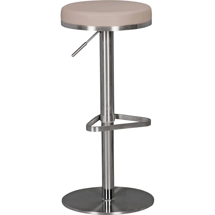 Wohnling Barhocker Edelstahl höhenverstellbare Sitzhöhe 57 - 82 cm taupe