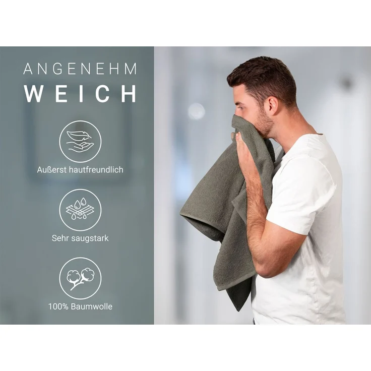 ZOLLNER Handtücher, Walkfrottier (6-St), 50x100 cm, 100% Baumwolle, vom Hotelwäschespezialisten, bis 95 °C – Bild 2