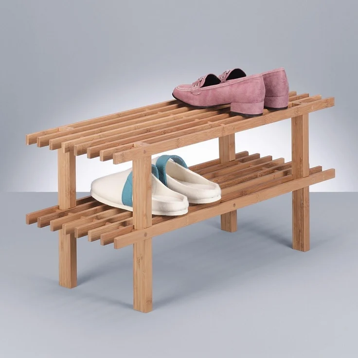 Schuhregal aus Bambus, 70 x 26 x 30 cm – Bild 2