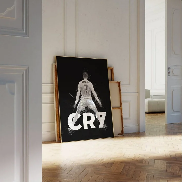 JUSTGOODMOOD Poster ® Christiano Ronaldo CR7 · Schwarz Weiß · Fußball · ohne Rahmen, (1 St) – Bild 3