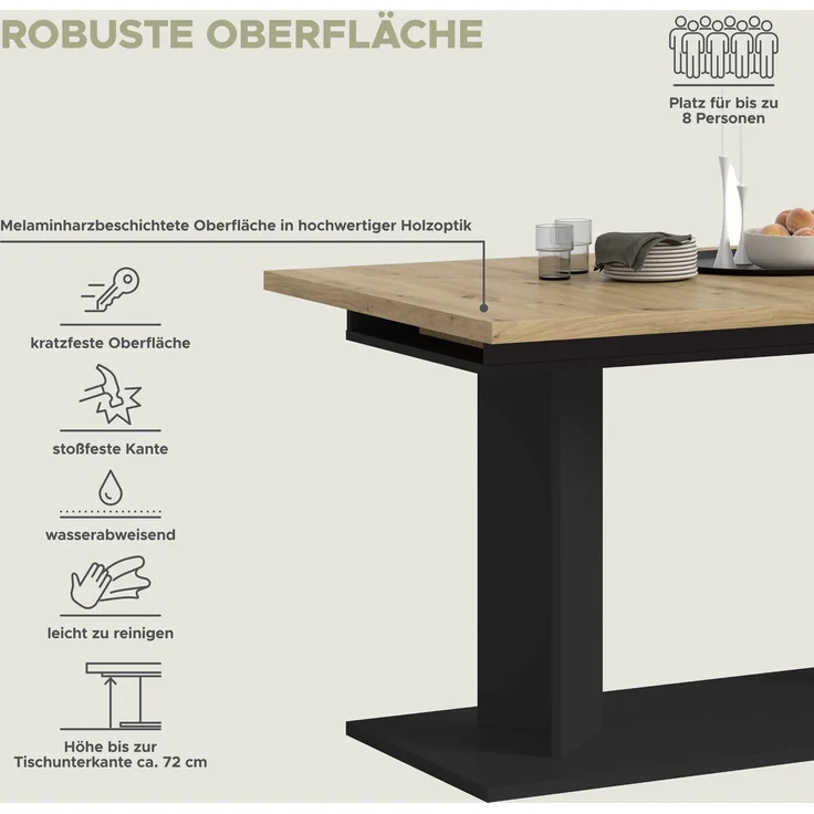 Gustav Esstisch in Artisan Eiche Nachbildung – Bild 8