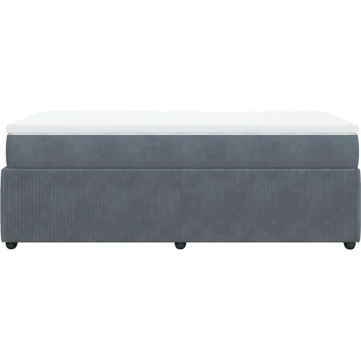 vidaXL Boxspringbett mit Matratze Dunkelgrau 80x200 cm Samt 3285603 – Bild 8