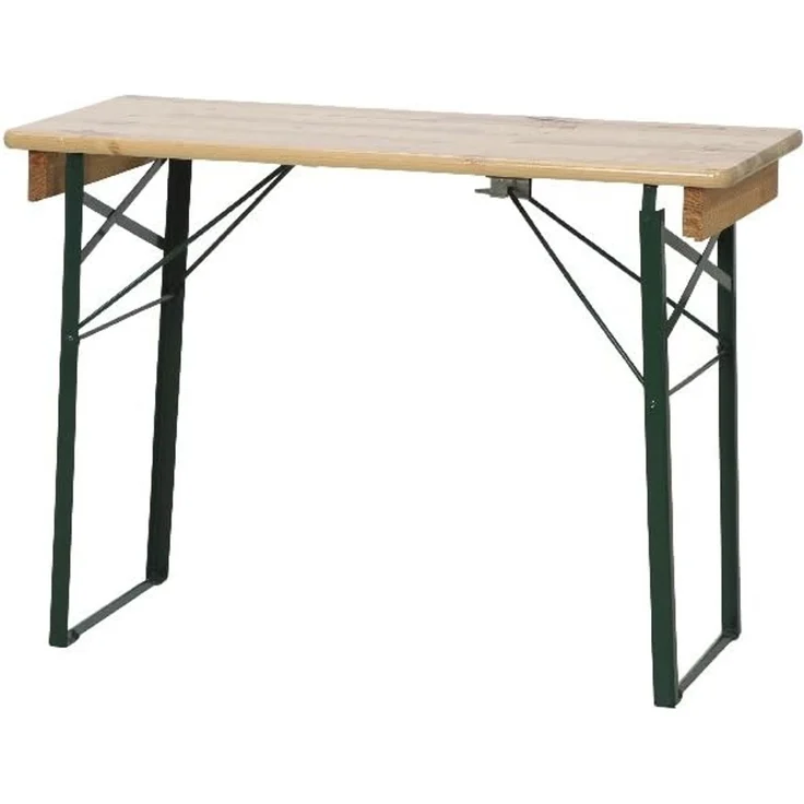Fun Star Festzeltgarnitur, 3-teilig, klappbar, Holz natur / Stahl grün, 110 x 50 x 79 cm – Bild 9