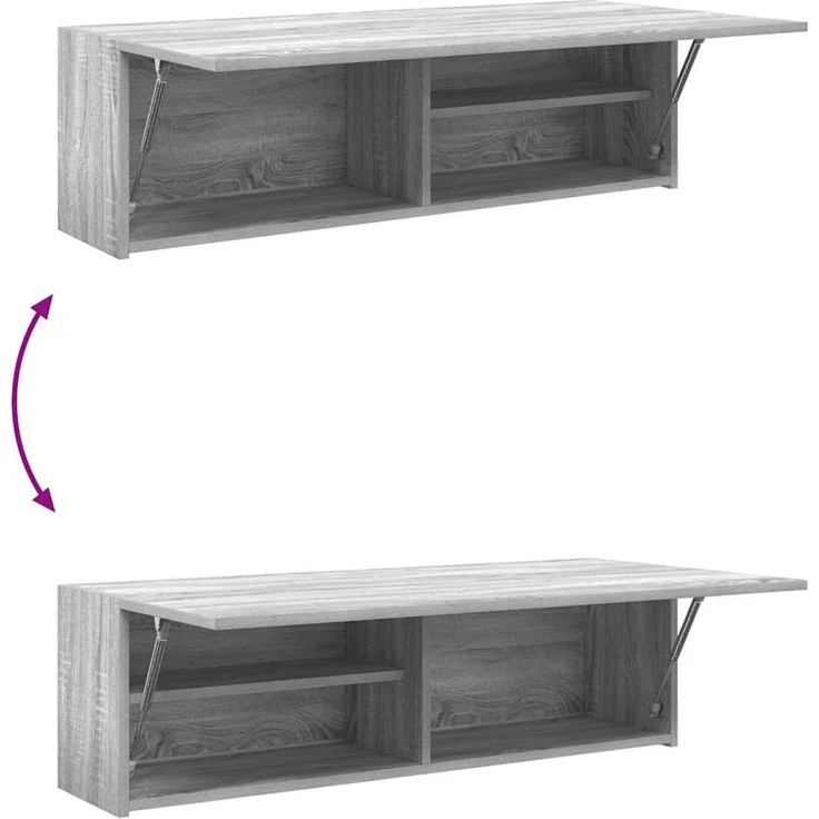 vidaXL Bad-Wandschrank Grau Sonoma 100x25x30 cm Holzwerkstoff 860099 – Bild 8