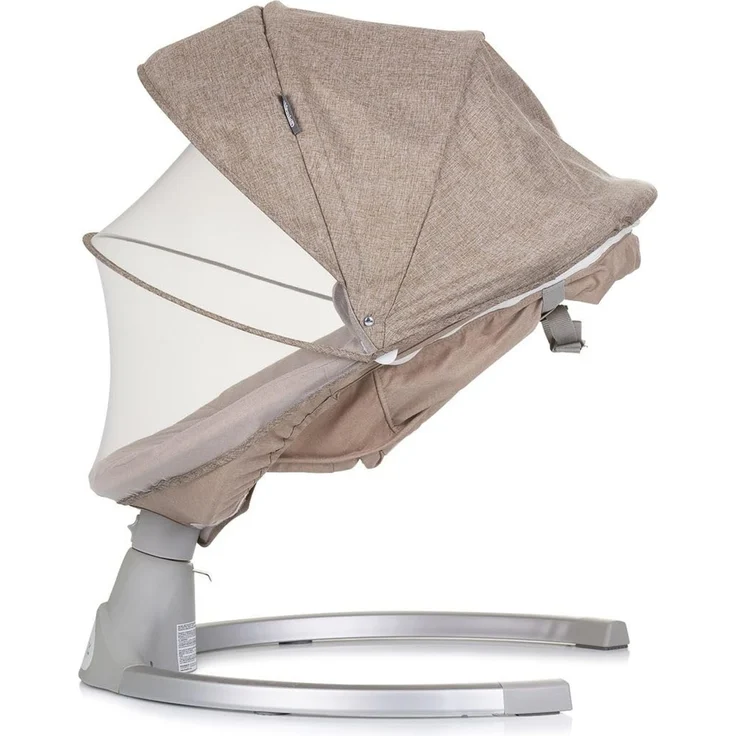 Chipolino Babywippe Nest Musik, Fernbedienung, Kissen, Gurt, Timer, Plüschtiere beige – Bild 5