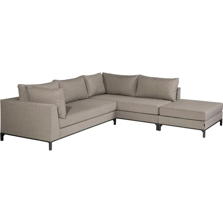 Gartenecksofa Sicilie - Aluminium & Outdoor-Stoff Taupe, Rechts