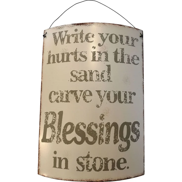 Metallschild Creme mit Spruch Wanddeko gewölbt 29,8 x 21 cm Geschenk Deko