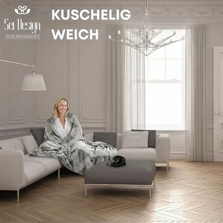Plaid Kuscheldecke flauschig Tagesdecke 150x200 cm, SEI Design, Deko Wohnzimmer Überwurf für Couch – Bild 6