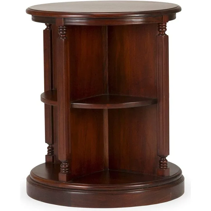 Drehregal Cambridge Mahagoni Holzregal mit Drehfunktion 65x78x65 cm Barregal Whisky-Regal Beistelltisch Herrenregal für Flaschen & Gläser