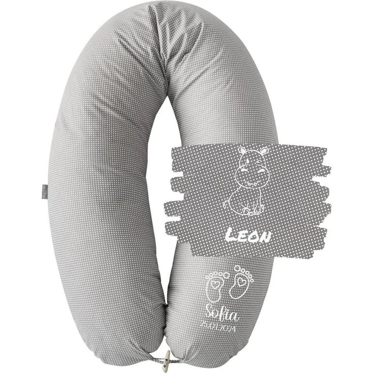 sei Design Stillkissenbezug XXL 190x30 cm - personalisiert mit Namen und Geburtsdatum personalisierte Geschenke Baby Junge Mädchen für Stillkissen Lagerungskissen Schwangerschaftskissen