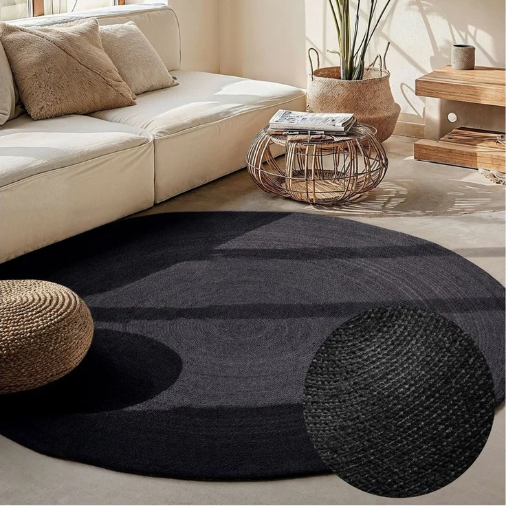 HANSE Home Teppich Rangpur Juteteppich, auch in oval, rund, Höhe: 10 mm, Handgewebt, 100% Jute, Natur, Wohnzimmer, Flur, Boho, Skandi – Bild 5