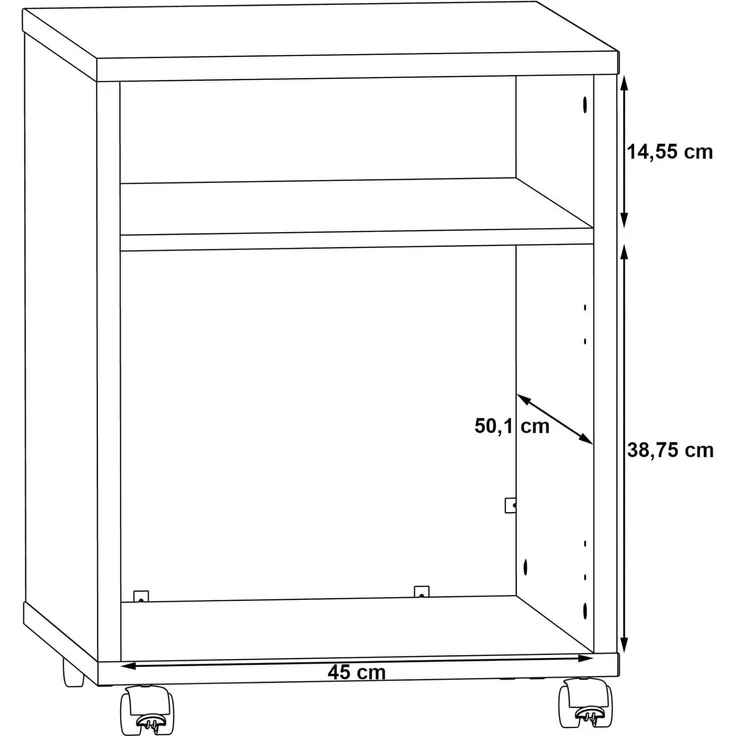 Rollcontainer >KEFLAVIK< in weiß, anthrazit - 49,8x64,6x52,2cm (BxHxT) – Bild 8