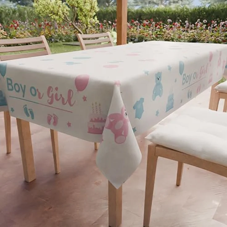 PETTI Artigiani Italiani - Tischdecke, schmutzabweisend, rechteckig, für Partys und Babys, Küchentisch, Design: Party, 05 x 6 Sitzplätze (140 x 180 cm), 100% Made in Italy – Bild 1