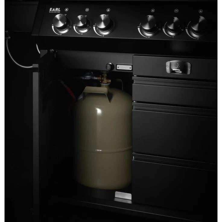 BURNHARD® 4-Brenner Gasgrill Edelstahl inkl. Heckbrenner, mit Gusseisen Grillrost & inkl. stabiler Abdeckhaube, Seitenkochfeld mit Infrarot Keramikbrenner, Schwarz - Big EARL - Schwarz - #946399 – Bild 8
