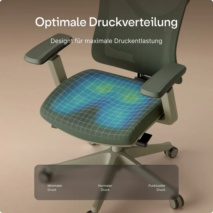 Desktronic Bürostuhl Verstellbarer Ergonomischer SitPro, Grün 3-Dimensional Armlehne, Integrierte 5-Wege-Lendenwirbelstütze – Bild 8