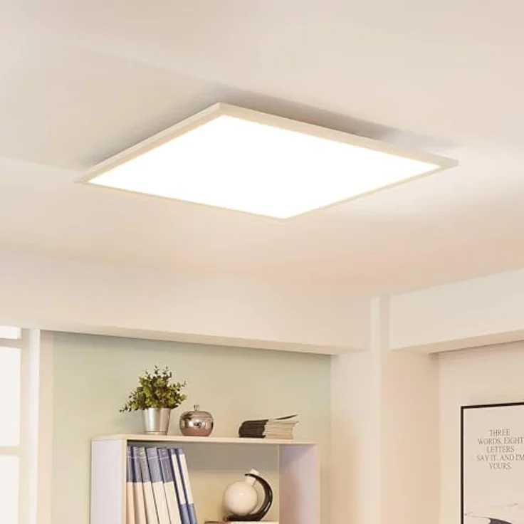 Lampenwelt Arcchio LED Panel Lysander, dimmbar mit Leselampe, 1-flammig, Weiß, Aluminium, inkl. Fernbedienung und Leuchtmittel – Bild 2