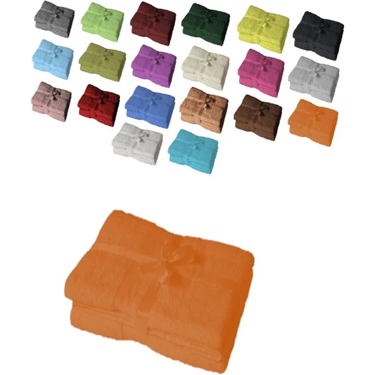 Badetuch 2er Set 100 x 150 cm Terrakotta