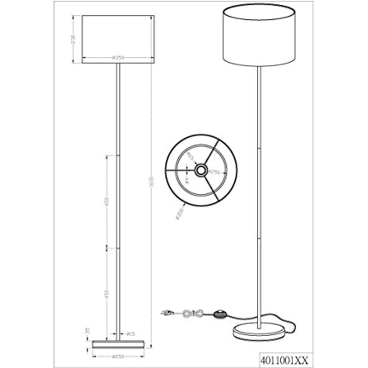 lightling Stehlampe Modern, ohne Leuchtmittel, abhängig vom Leuchtmittel, moderne Leselampe mit Schirm aus Stoff – Bild 7
