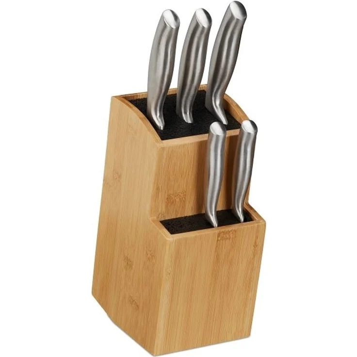 Messerblock zweistufig aus Bambus – Bild 1
