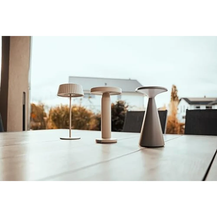 BOLD LED Solar-Tischleuchte (IP44, 2W/180lm 2700K, Tischlampe Kabellos, Warmweiß CRI 95, LED Touch-Schalter & Dimmer, Solar & USB-C Aufladung, 6 Stunden Nutzung) - Sand – Bild 4