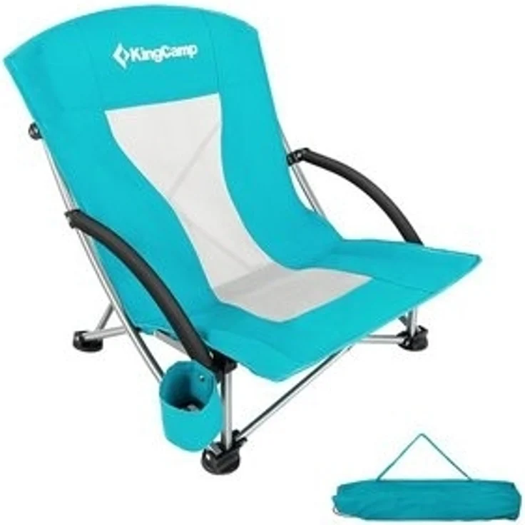 KingCamp Campingstuhl Strand Liege Stuhl Camping Klapp, Falt Sessel Niedrig Garten Stahl 136kg – Bild 6