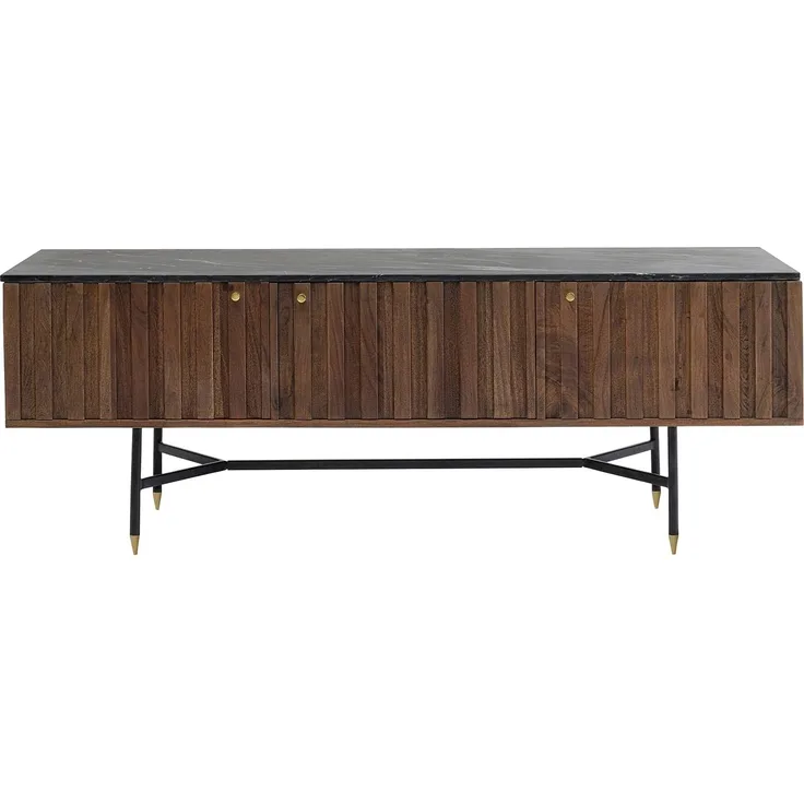Kare Desgin Lowboard Apiano, braun/schwarz, Sideboard, TV-Konsole, 3 Türen, 3 Fächer, handgearbeitet, 55 x 150 x 40 cm (H/B/T)