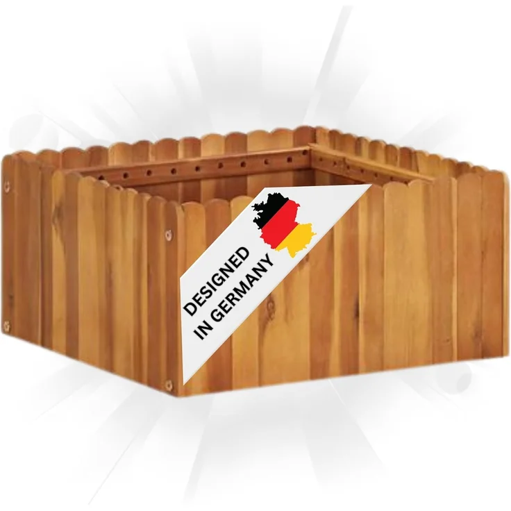 DELUKE® Hochbeet aus Holz JONA 50x50x25cm, Akazienholz Hochbeet für Garten Hochbeet Holz Gartenbeet hoch Kräuterbeet xxl Blumenbeet Gemüsebeet groß Garten – Bild 1