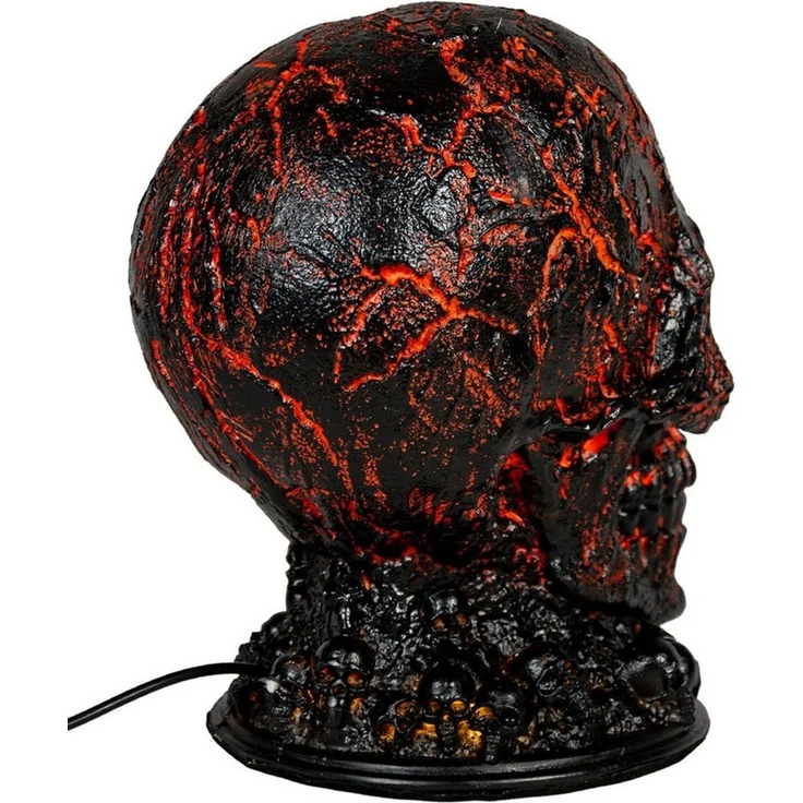 Horror-Shop Dekoobjekt Totenkopf Lampe Lava Effekt – Halloween Tischlampe – Bild 4
