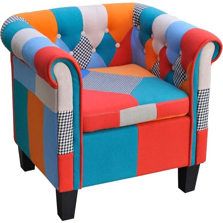 vidaXL Sessel mit Patchwork-Design Stoff [241027] – Bild 1
