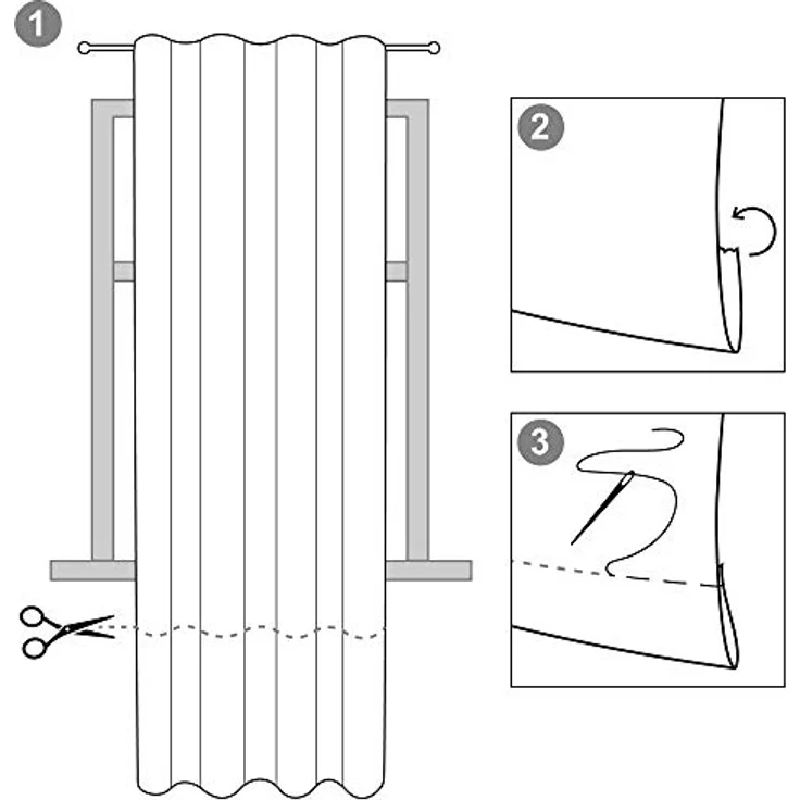 Beautissu Vorhang Amelie Luna, 2er Set Kräuselband Thermogardine 140x245cm – Bild 10